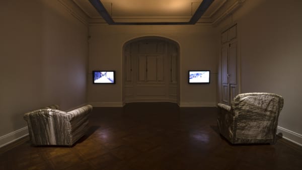 Installation view, Teresa Margolles, La carne muerta nunca se abriga, Museo de la Solidaridad Salvador Allende (MSSA), Santiago de Chile, Chile, 2019-2020