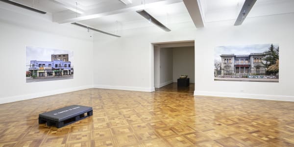 Installation view, Teresa Margolles, La carne muerta nunca se abriga, Museo de la Solidaridad Salvador Allende (MSSA), Santiago de Chile, Chile, 2019-2020