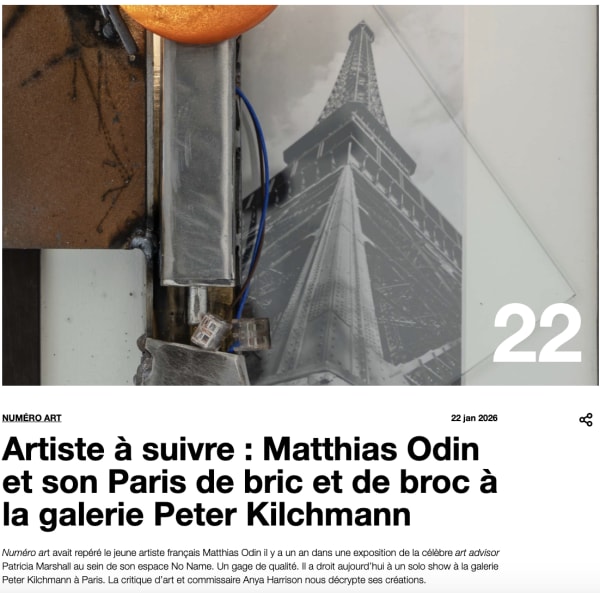 Matthias Odin mentioned in Numéro art, Artist to Watch: Matthias Odin and His Patchwork Paris at Galerie Peter Kilchmann