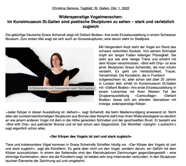 Grace Schwindt, St. Galler Tagblatt