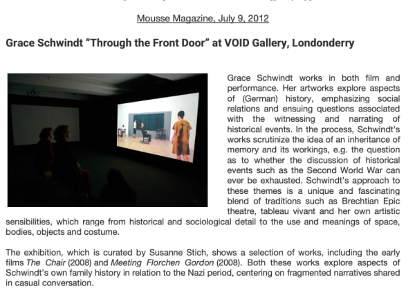 Grace Schwindt, Mousse Magazin