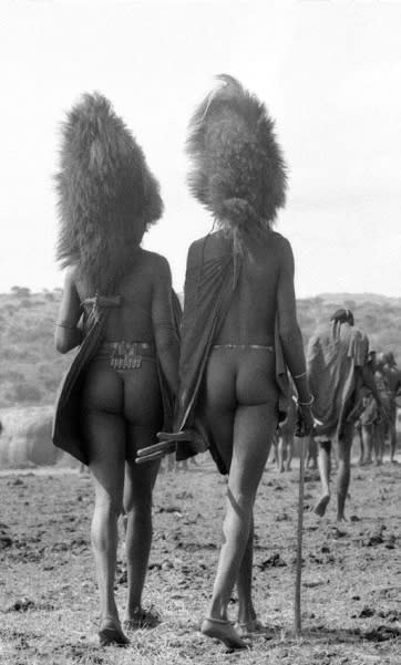 Maasai Warriors with lion mane headdress, Loita Hills, Kenya 1967 image 3 of 12 next