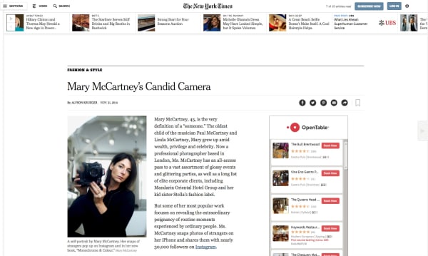 Mary McCartney’s Candid Camera
