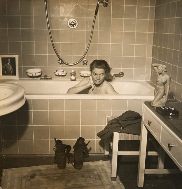 AN ALBUM: A DAYBOOK WITH WORKS BY LEE MILLER, CECIL BEATON AND THEIR ASSISTANT ROLAND HAUPT An exceptional album of vintage silver gelatin prints and newspaper cuttings capturing the complex interplay of glamour and darkness of Europe in the 1940s.