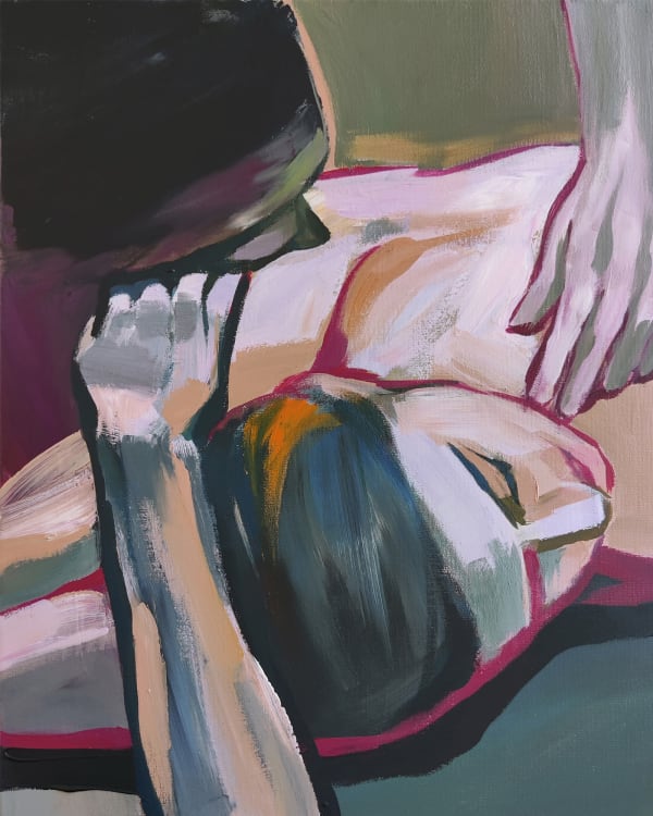 Malwina Chabocka Bound(aries), 2022 Signed & includes a certificate of authenticity Acrylic on canvas Canvas size 50 x 40 cm Includes custom frame