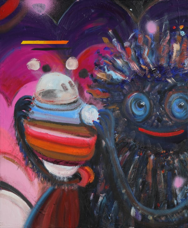 28 Philip Gr Zinger Trust 2018 Oil Acrylic And Spray Paint On Canvas 60 X 50 Cm