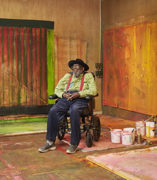 Portrait of Frank Bowling. Photo by Suki Dhanda for The Observer