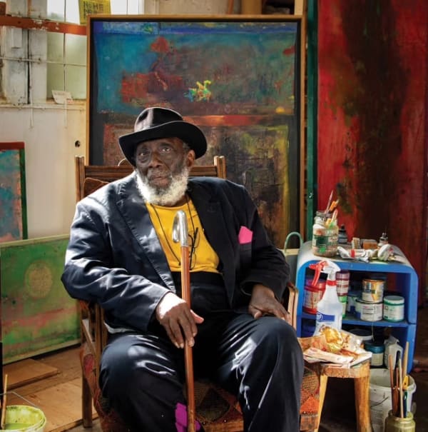 Portrait of Frank Bowling. Courtesy of Frank Bowling Studio.