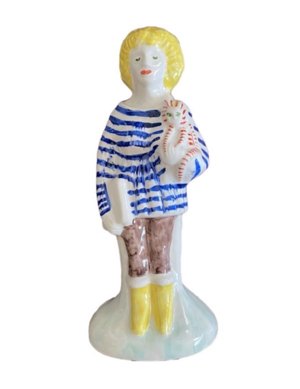 Grayson Perry, Home Worker 4 - Blonde with Cat and Laptop, 2021