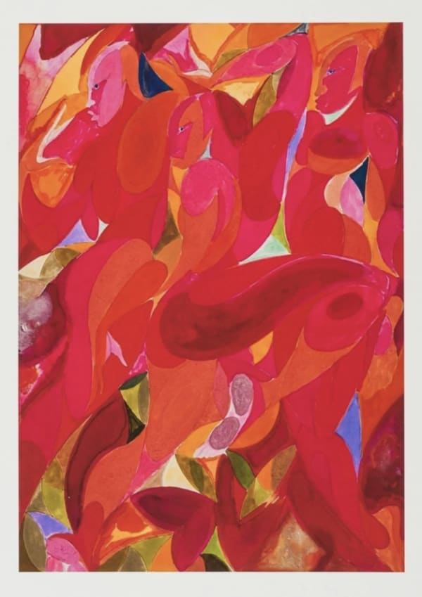 Tunji Adeniyi-Jones, Three Red Figures Rising, 2021
