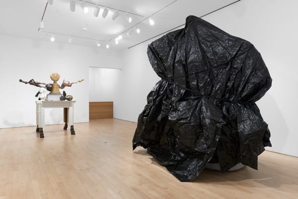 Installation view: Michael Rakowitz: The Monument, The Monster, and The Maquette, Jane Lombard Gallery, New York, 2023. Courtesy the artist and Jane Lombard Gallery. Photo: Arturo Sanchez.