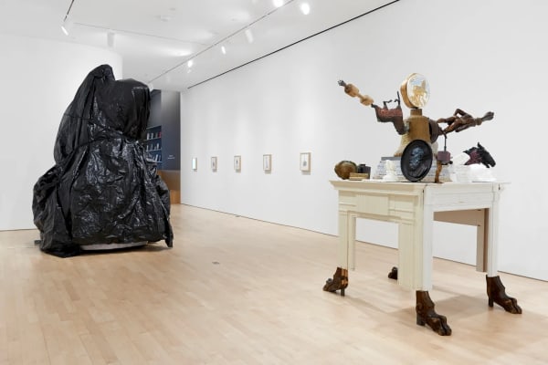 Michael Rakowitz, ‘The Monument, The Monster and The Maquette’, 2023, site-specific installation at Jane Lombard Gallery, September 2023. Image courtesy of the artist and Jane Lombard Gallery. Photo by Arturo Sanchez.