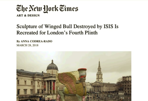 Sculpture of Winged Bull Destroyed by ISIS Is Recreated for London’s Fourth Plinth