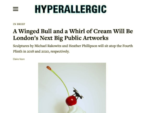 A Winged Bull and a Whirl of Cream Will Be London's Next Big Public Artworks