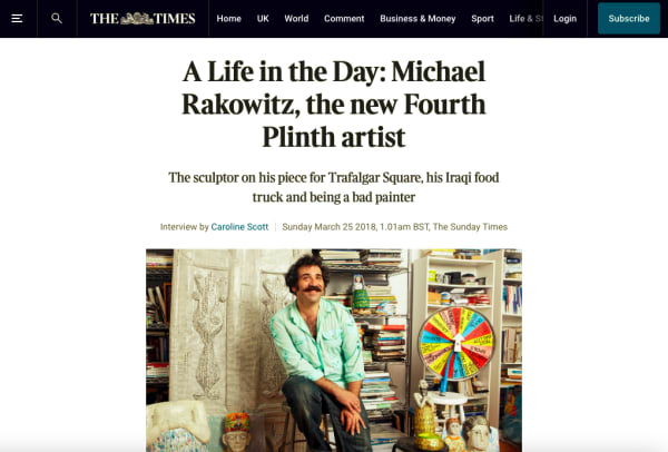 A Life in the Day: Michael Rakowitz, the new Fourth Plinth artist