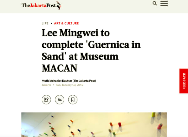 Lee Mingwei to complete ‘Guernica in Sand’