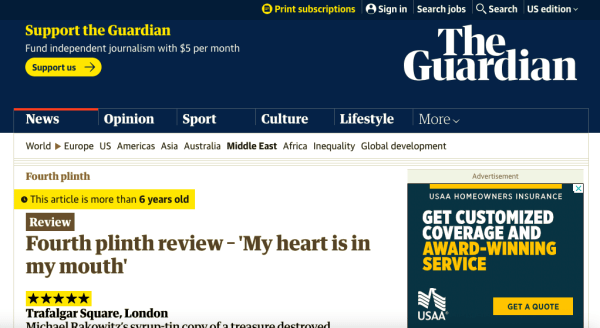Fourth Plinth Review: My Heart is in My Mouth