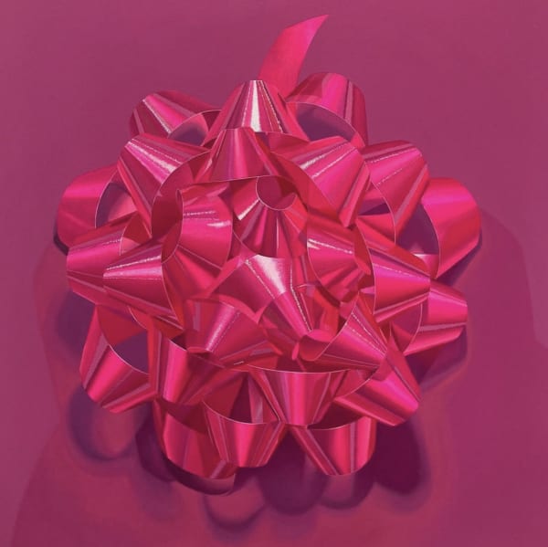 "Hot Pink Bow," a 2023 acrylic on canvas painting by Melodie Provenzano, is one of the works that will be included in the exhibit "PINK IS PUNK: A Barbiecore Art Pop Up," which opens July 21 with a reception and continues through Aug. 26 2023, at ATELIER in Warsaw.