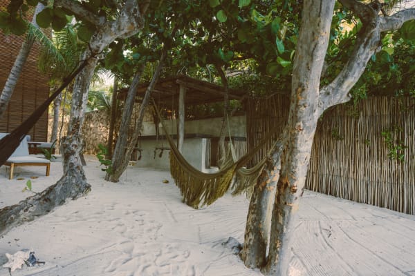 Beach bar and hammocks