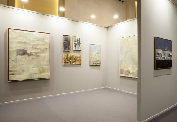 From left to right: Abdelkader Guermaz, Dunes Perverses, 1978; Abdelkader Guermaz, Sans titre, Circa 1964; Abdelkader Guermaz, Sans titre, 1964; Abdelkader Guermaz, Sans titre, 1965; Abdelkader Guermaz, Atmosphère, 1979; Abdelkader Guermaz, Deux collines pour rêver, 1978; Abdelkader Guermaz, Les Arbres, 1978