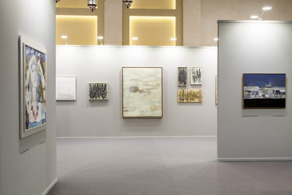 From left to right: Aly Ben Salem, Portrait of a woman, Circa 1950s; Abdelkader Guermaz, Métamorphose, Circa 1974; Abdelkader Guermaz, Sans titre 3, 1965; Abdelkader Guermaz, Dunes Perverses, 1978; Abdelkader Guermaz, Sans titre, Circa 1964; Abdelkader Guermaz, Sans titre, 1964; Abdelkader Guermaz, Sans titre, 1965; Abdelkader Guermaz, Les Arbres, 1978