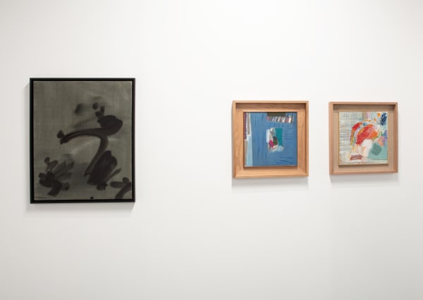 From left to right: Nasser Assar, Sans titre, 1961; Chafic Abboud, Untitled; Chafic Abboud, Le temps de poésie