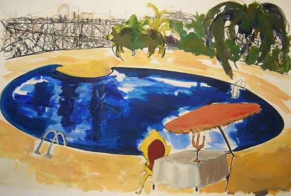 Thilleli Rahmoun, Piscine et barbelé, 2010