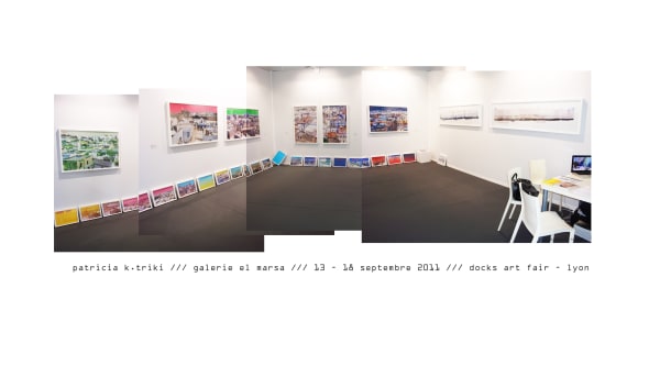 From left to right: Patricia K. Triki, Free Art #16, from the series Free Art, 2010; Free Art #2, from the series Free Art, 2010; Free Art #8, from the series Free Art, 2010; Free Art #15, from the series Free Art, 2010; Free Art #18, from the series Free Art, 2010; Free Art #1, from the series Free Art, 2010; El 7itt Etounssi #1, from the series Walls, 2010; El 7itt Etounssi #3, from the series Walls, 2010