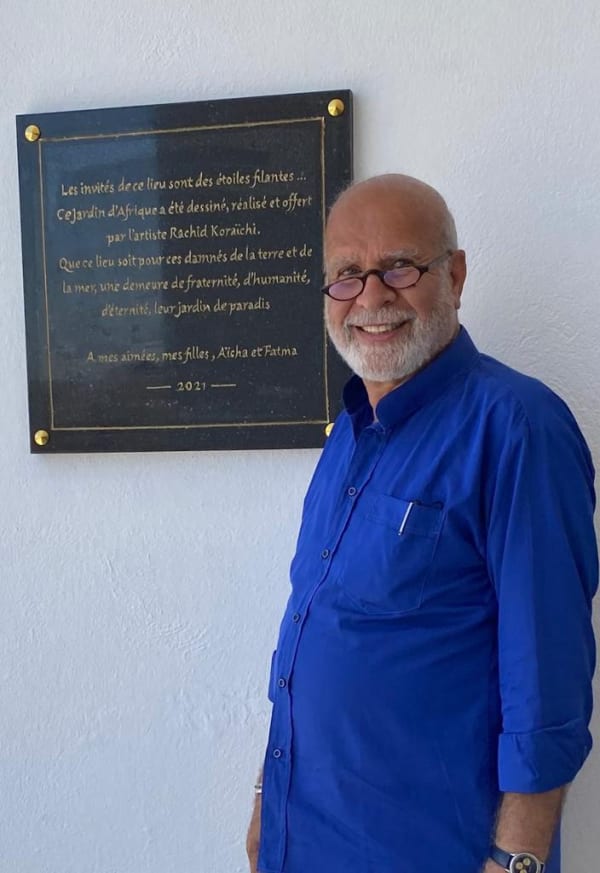 The artist Rachid Koraichi, creator of Jardin d’Afrique. Photo courtesy of the artist.