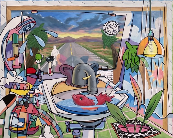 YANG WONCHEUL Shower oil on canvas 72.7 x 90.9cm