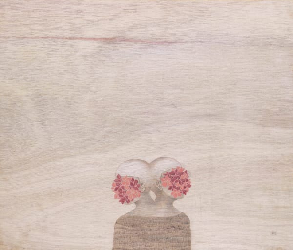 Behind You Apple Wong Acrylic Color Pencil On Wood Framed 40H X 70W Cm 2014