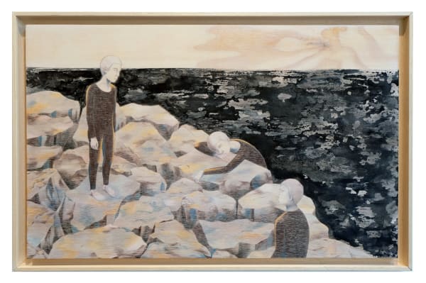 Gaze Apple Wong Acrylic Ink Color Pencil On Wood 50 X 80 Cm 2016