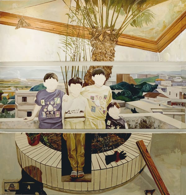 Hometown Cycad Tang Kwong San Oil On Canvas Triptych 63 X 189 Cm Each 2018