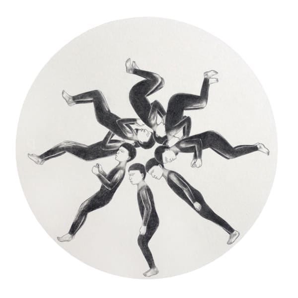 Jump Apple Wong Color Pencil On Chinese Rice Paper 38 X 38 Cm 2017 Copy