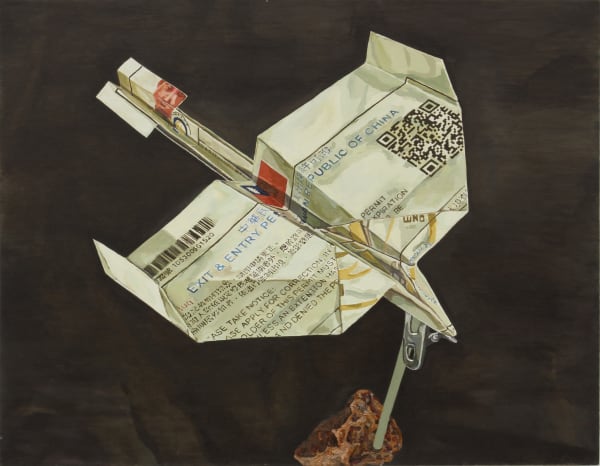 Tang Kwong San Exit Entry Permit Taiwan Republic Of China 01 Oil On Canvas 70 X 90 Cm 2017