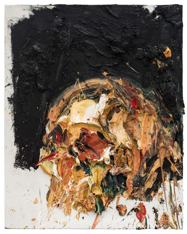 Golden Skull Oil And Mixed Media On Canvas 100 X 80 Cm 2017