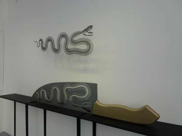 Li Hongbo Bones Of A Snake Metal 35 X 9 8 X 1 7 Cm 2014 Installation Shot