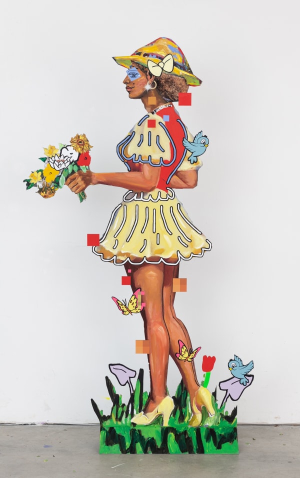 Allison Zuckerman Anticipation, 2022 Oil, acrylic, and cmyk ink on aluminium and polyethylene 178 x 107 cm. 70 x 42 in.