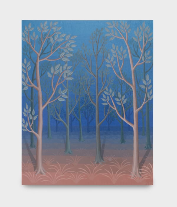 Amy LincolnTREES (BROWN & BLUE), 2022 Acrylic on panel 50.8 x 40.6 cm. 20 x 16 in.