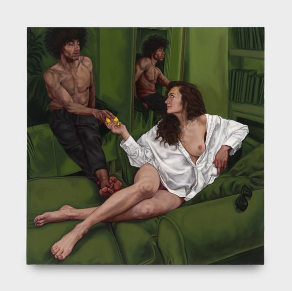 Khushna Sulaman-ButtLEMONADE, 2022 Acrylic and oil on canvas 120 x 120 cm. 47 x 47 in.