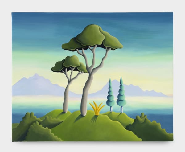 Daisy Dodd Noble GREEN SKY WITH PURPLE MOUNTAINS, 2022 Oil on linen 61 x 76.2 cm. 24 x 30 in.