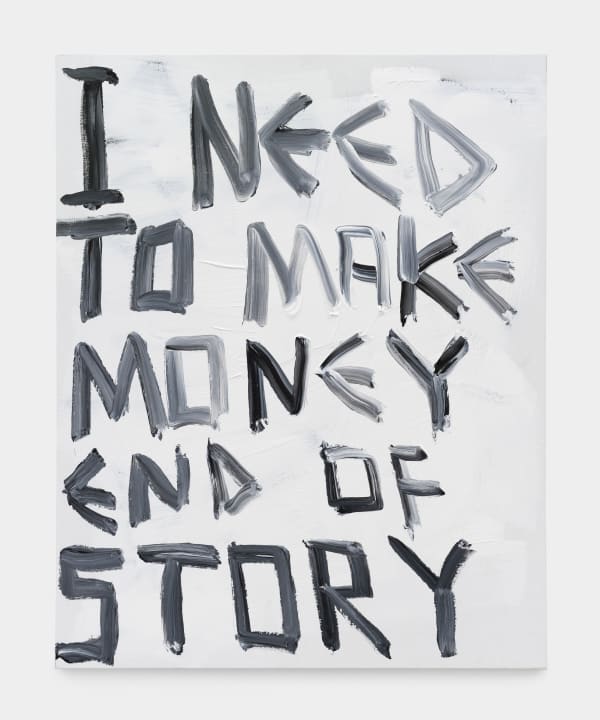 Richie Culver Money, 2023 Acrylic and lacquer on canvas 100 x 80 cm. 39 ½ x 31 ½ in.