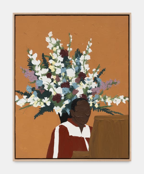 Shaina McCoy Let the Choir Sing, 2023 Oil on canvas (framed) 76.2 x 61 cm. 30 x 24 in.