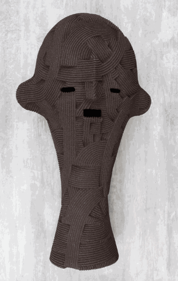 En Iwamura Neo-Jomon: Mask (Wall hanging piece), 2019 Ceramics