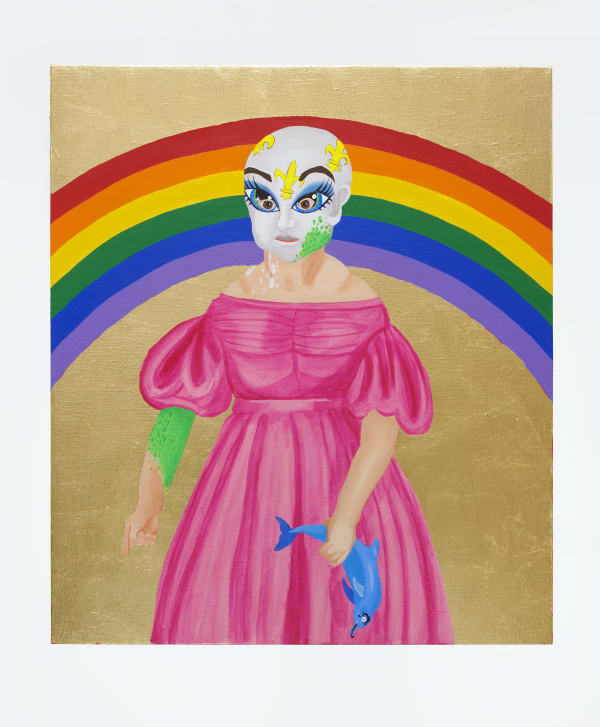 Bailey Scieszka Daughter of the Dolphin, 2019 Acrylic and gold leaf on linen