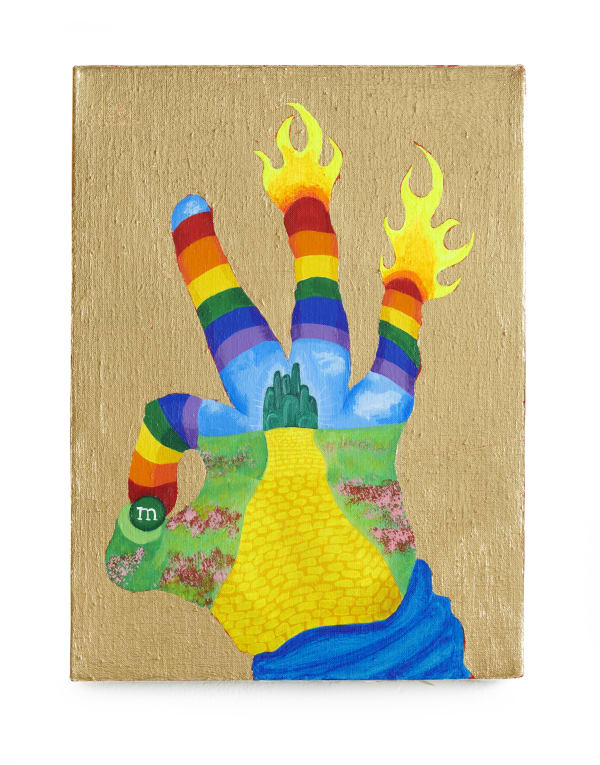 Bailey Scieszka The Burning of Loyalty and Respect, 2019 Acrylic and gold leaf on linen