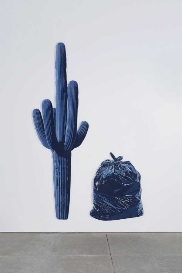Nick Doyle Star Gazer, 2020 Collaged denim on shaped panel 230 x 74 cm. 90 x 29 in.