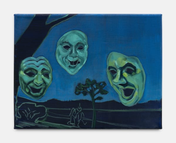 Bambou Gili Study for Three Screaming Heads, 2021 Oil on canvas 28 x 36 cm. 11 x 14 in.