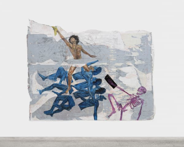 Pharaoh Kakudji Pain a Way / Flying Bean part 1, 2022 Mixed media on paper 242 x 298 cm. 95 x 117 in.