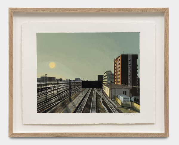Paul Rouphail Railroad, 2023 Gouache and pencil on paper 42.7 x 53 cm. (framed) 17 x 21 in. (framed)